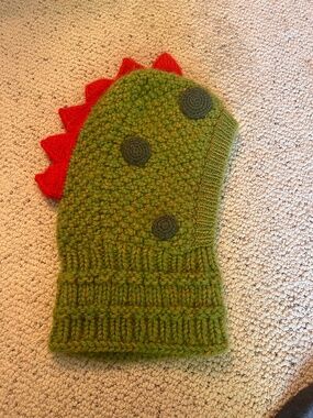 Green Dino Winter Hat - Kids